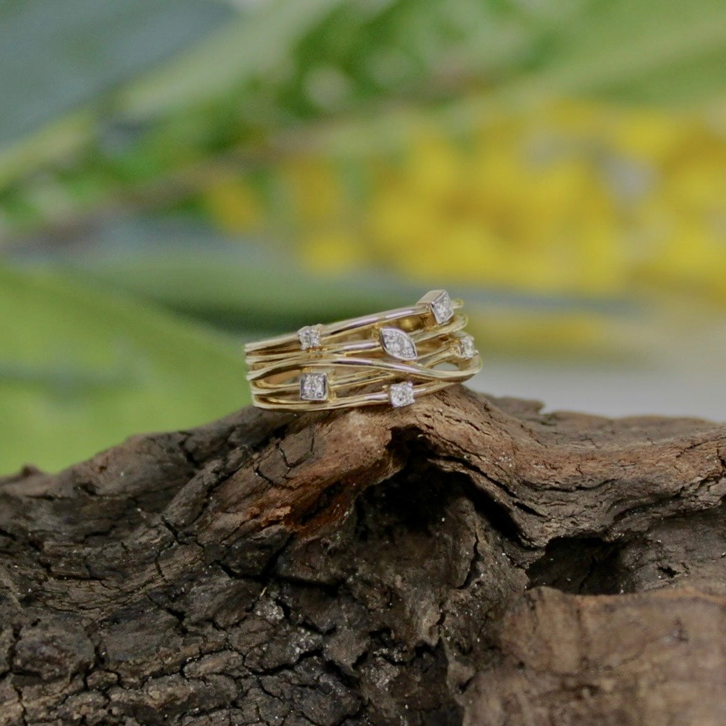 9ct Yellow Gold Multi Strand Ring