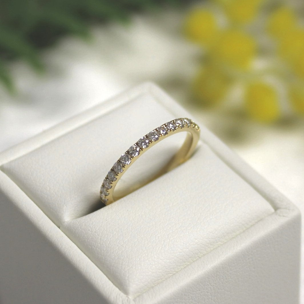 9ct Yellow Gold Lab Grown Diamond Micro Pave Wedder