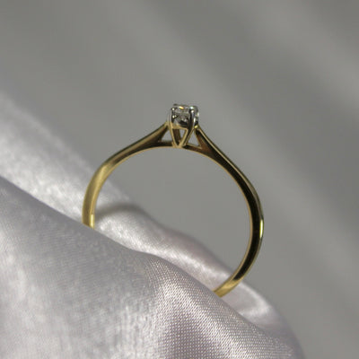 9ct Yellow Gold Solitaire Diamond Ring