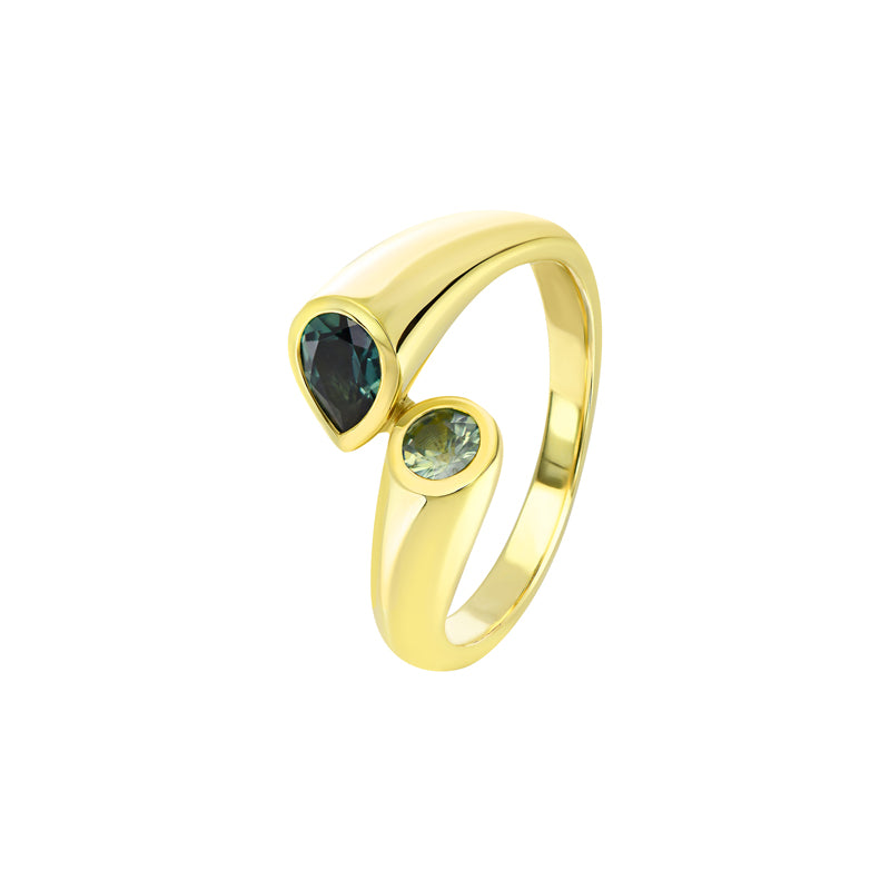 Solene Australian Blue & Teal Sapphire Ring