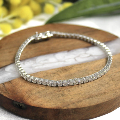 18ct White Gold Lab Grown Diamond RBC Tennis Bracelet