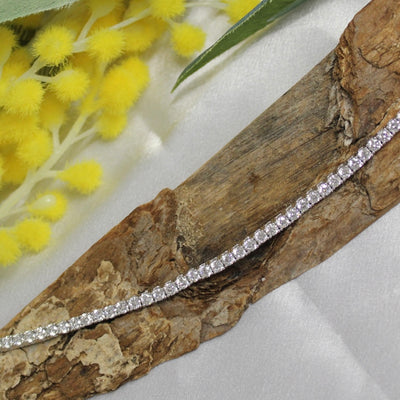 18ct White Gold Lab Grown Diamond RBC Tennis Bracelet