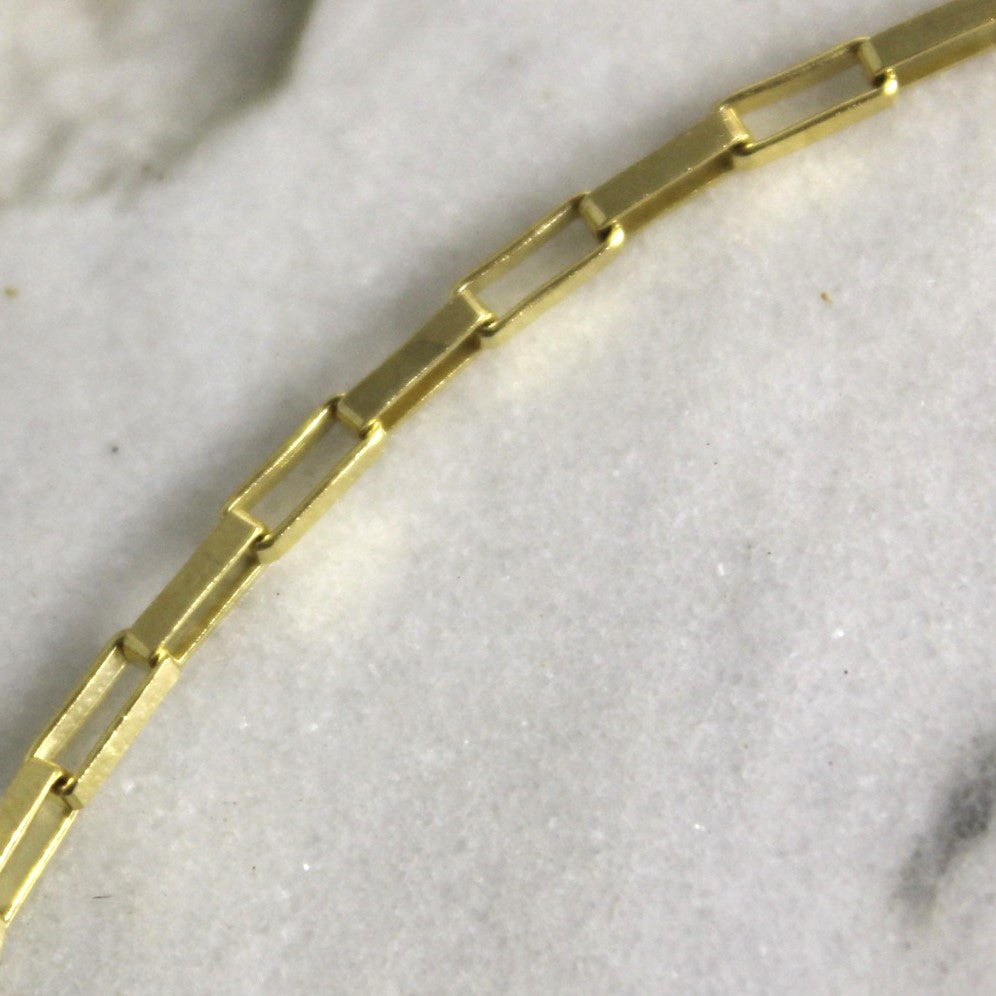 9ct Yellow Gold Long Box Paperclip Bracelet