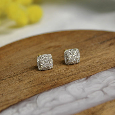 9ct Yellow Gold Diamond Stud Earrings