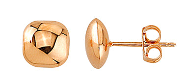 9ct Rose Gold Square Button Studs