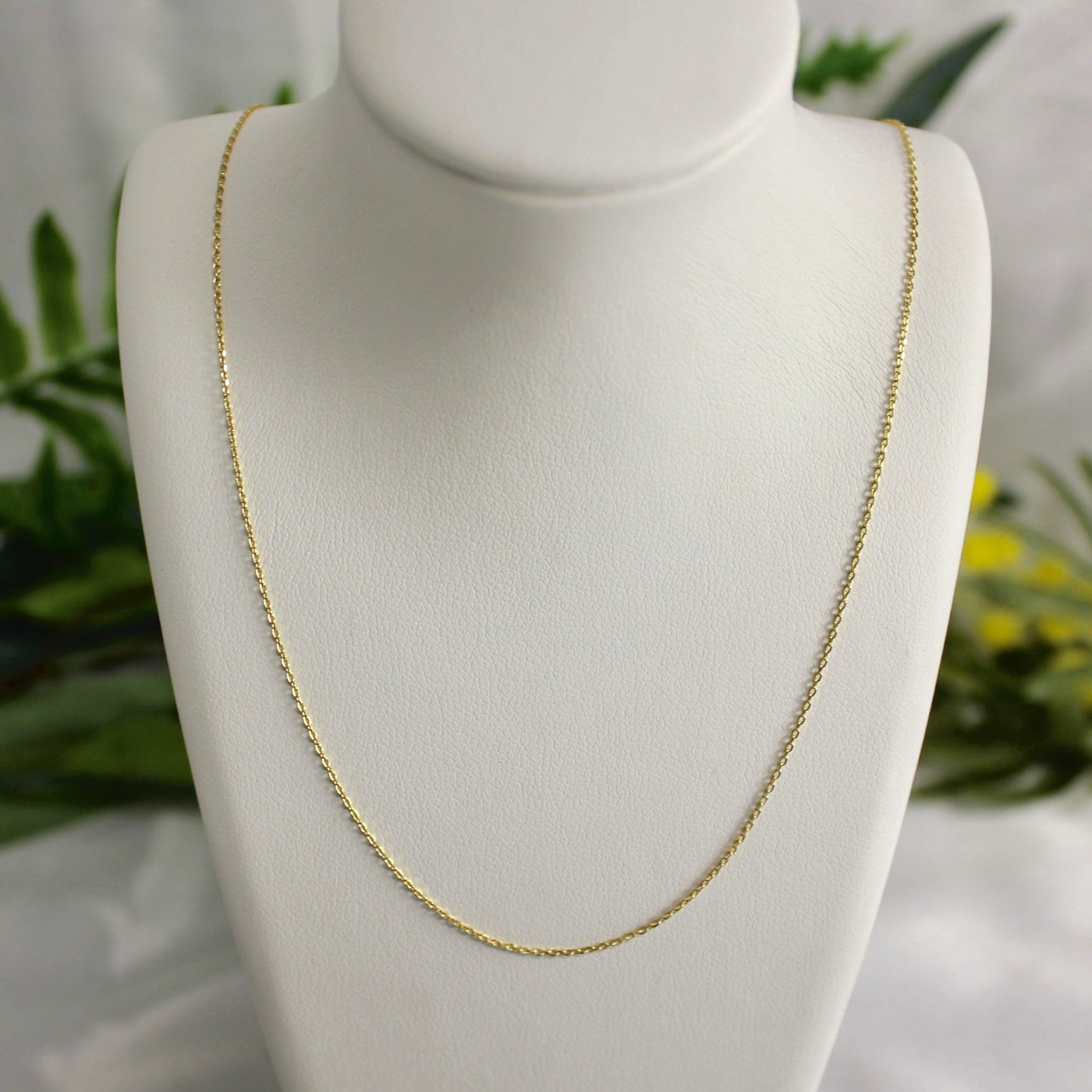 9ct Yellow Gold Oval Cable Link Chain 40cm