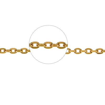 9ct Yellow Gold 0.09mm Diamond Cut Cable Link Chain