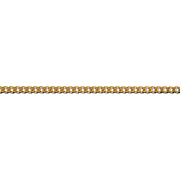 9ct Yelow Gold 2.1mm Bevelled Diamond Cut Curb Link Chain