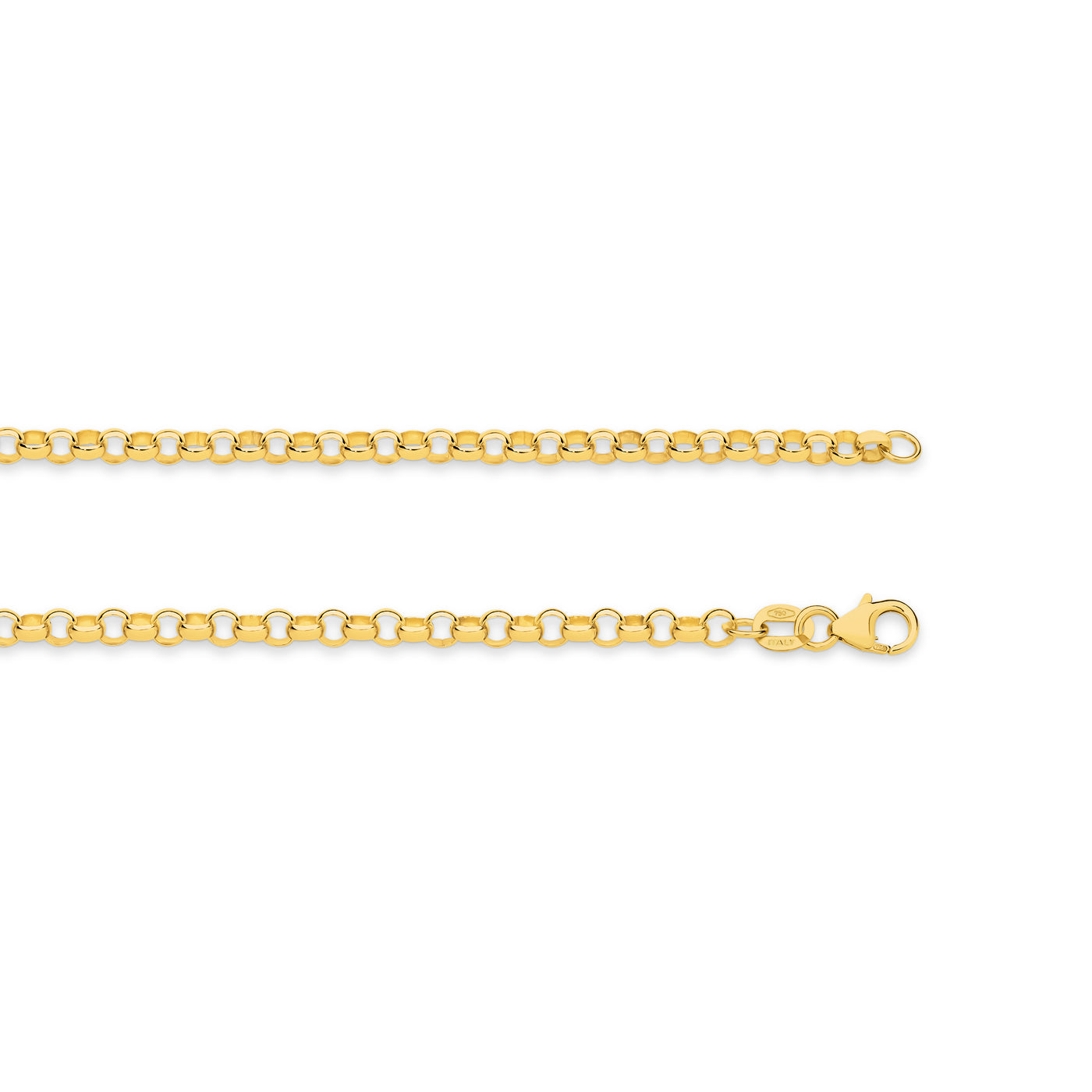 9ct Yellow Gold Italian Made 3.34mm Belcher Chain