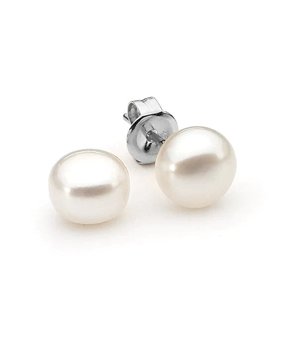 Ikecho Studs Button Freshwater Pearl 12-12.5mm