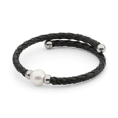 The Pianoforte Black Leather Bracelet