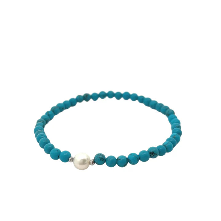 The Pippa Howlite Beads with White 6mm FWP Bracelet