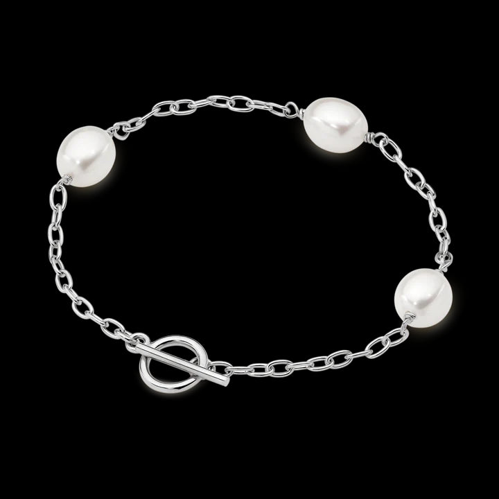 Lock & Key Oval 8-9mm FWP Bracelet