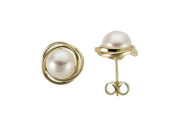 Button Freshwater Pearl Studs