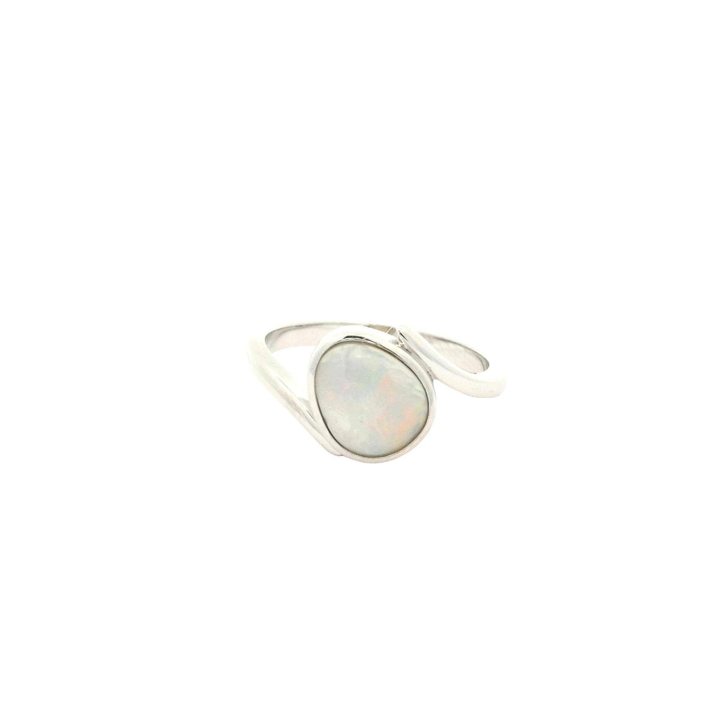 Sterling Silver Solid Opal Lighting Ridge Ring