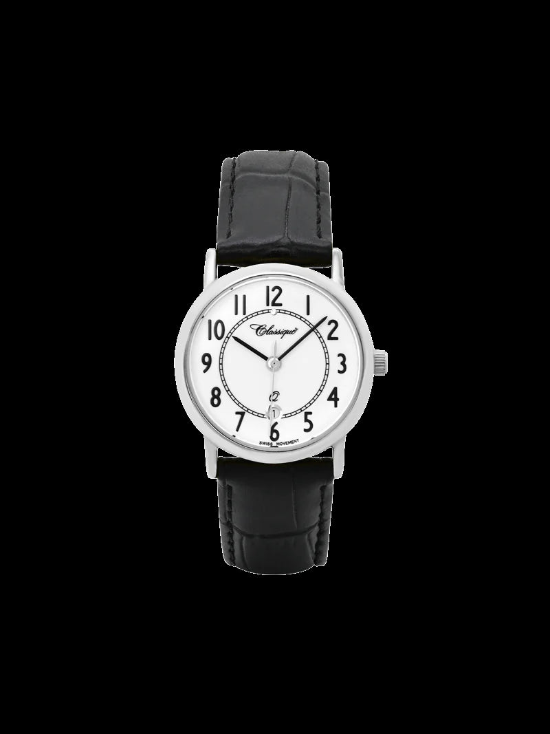 Classique Skylar Swiss Quartz Black Leather Strap Watch