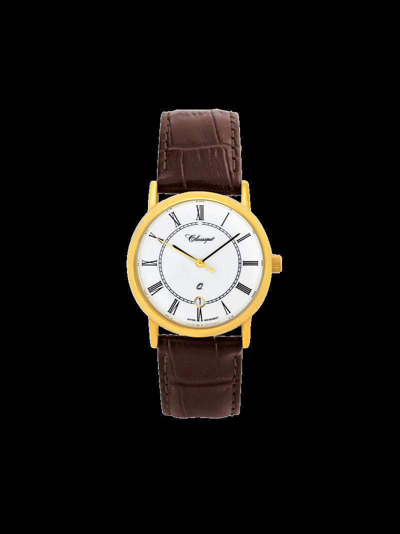 Classique Skylar Swiss Quartz Brown Leather Strap Watch