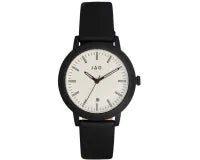 Jag Watch Bronte White Face/Black Dial 39.5mm Black Vegan Strap