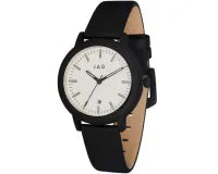 Jag Watch Bronte White Face/Black Dial 39.5mm Black Vegan Strap