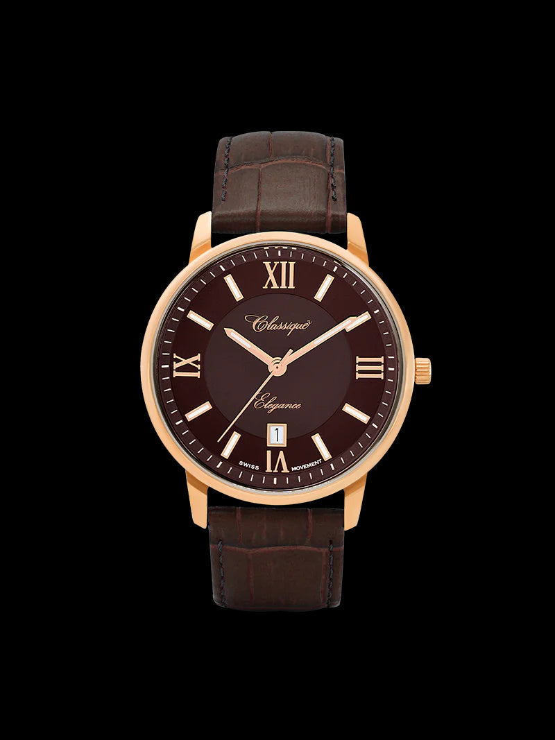 Classique Rory Swiss Quartz Brown Leather Strap Watch