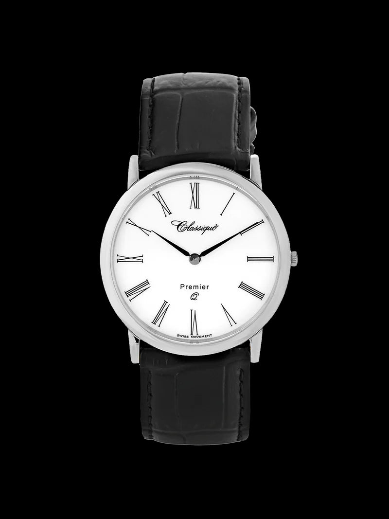 Classique Landon Swiss Quartz Black Leather Strap Watch