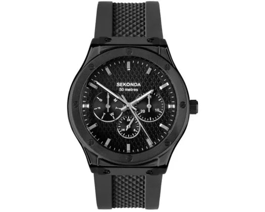 Sekonda Titan Black Silicone Strap 42mm Men’s Watch