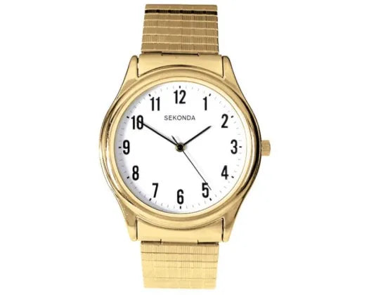 Sekonda Watch White Face with Gold Stretch Band 36mm