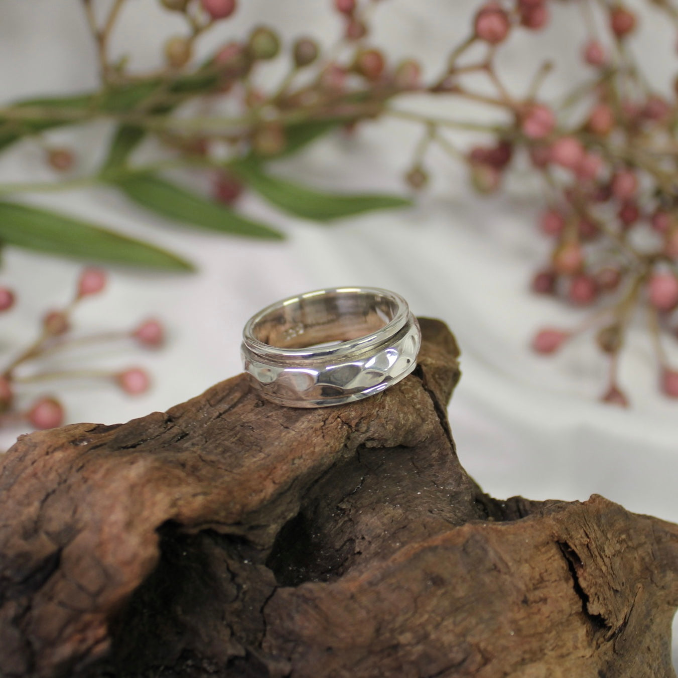 Sterling Silver Meditation Ring, Calming Ring, Anti Anxiety, Spinner Ring