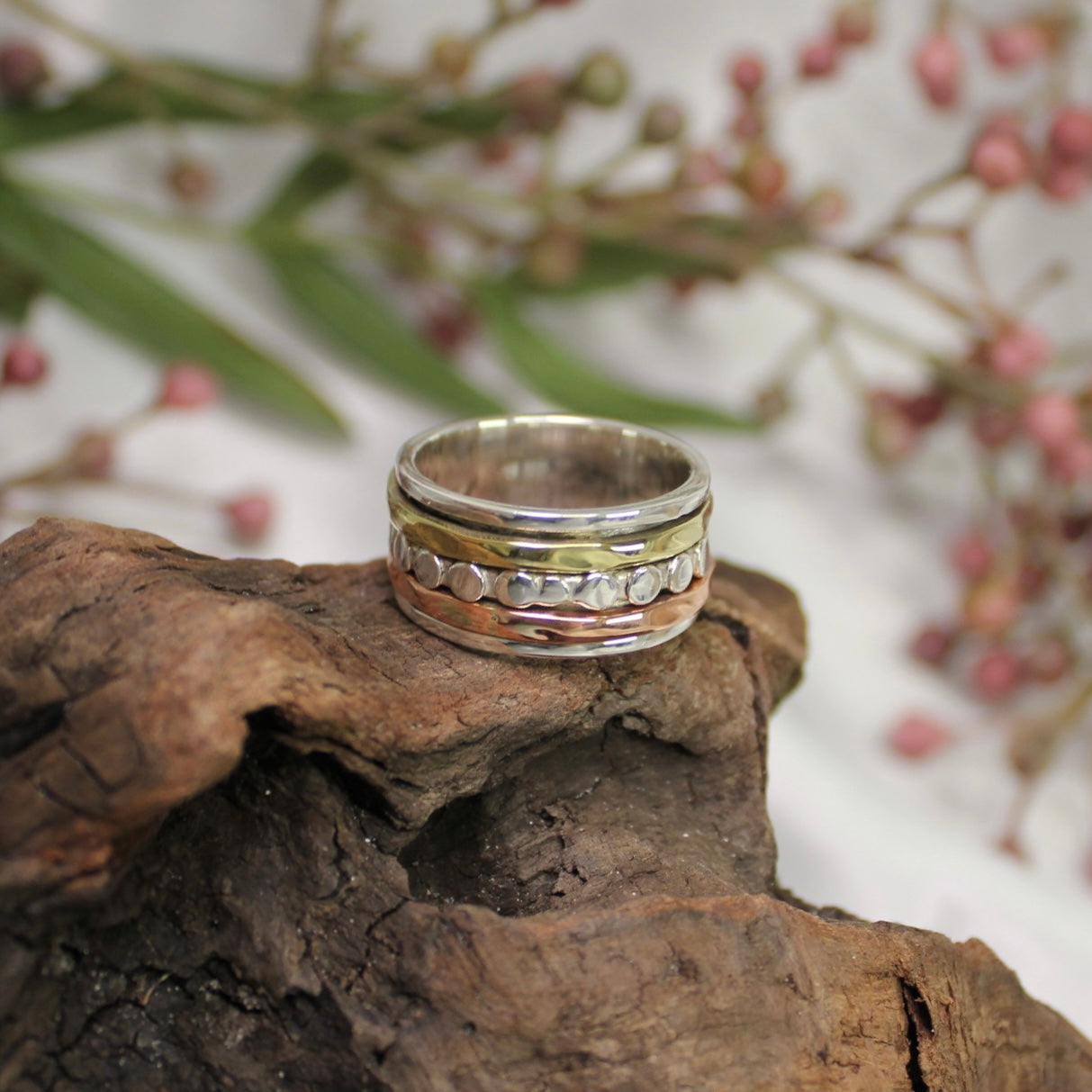 Sterling Silver Meditation Ring, Calming Ring, Anti Anxiety, Spinner Ring