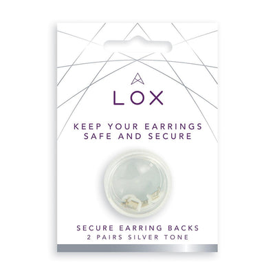 Lox Secure Locking Earring Backs - 2 Pairs Silver