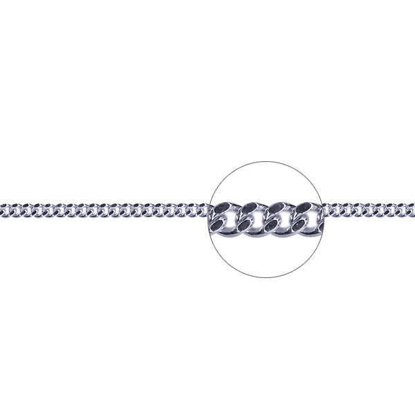 Sterling Silver Italian Made 1.7mm Diamond Cut Curb Link Chain