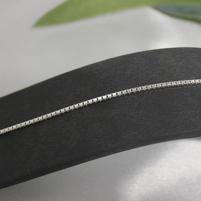 Sterling Silver 1.4mm Box Chain Anklet