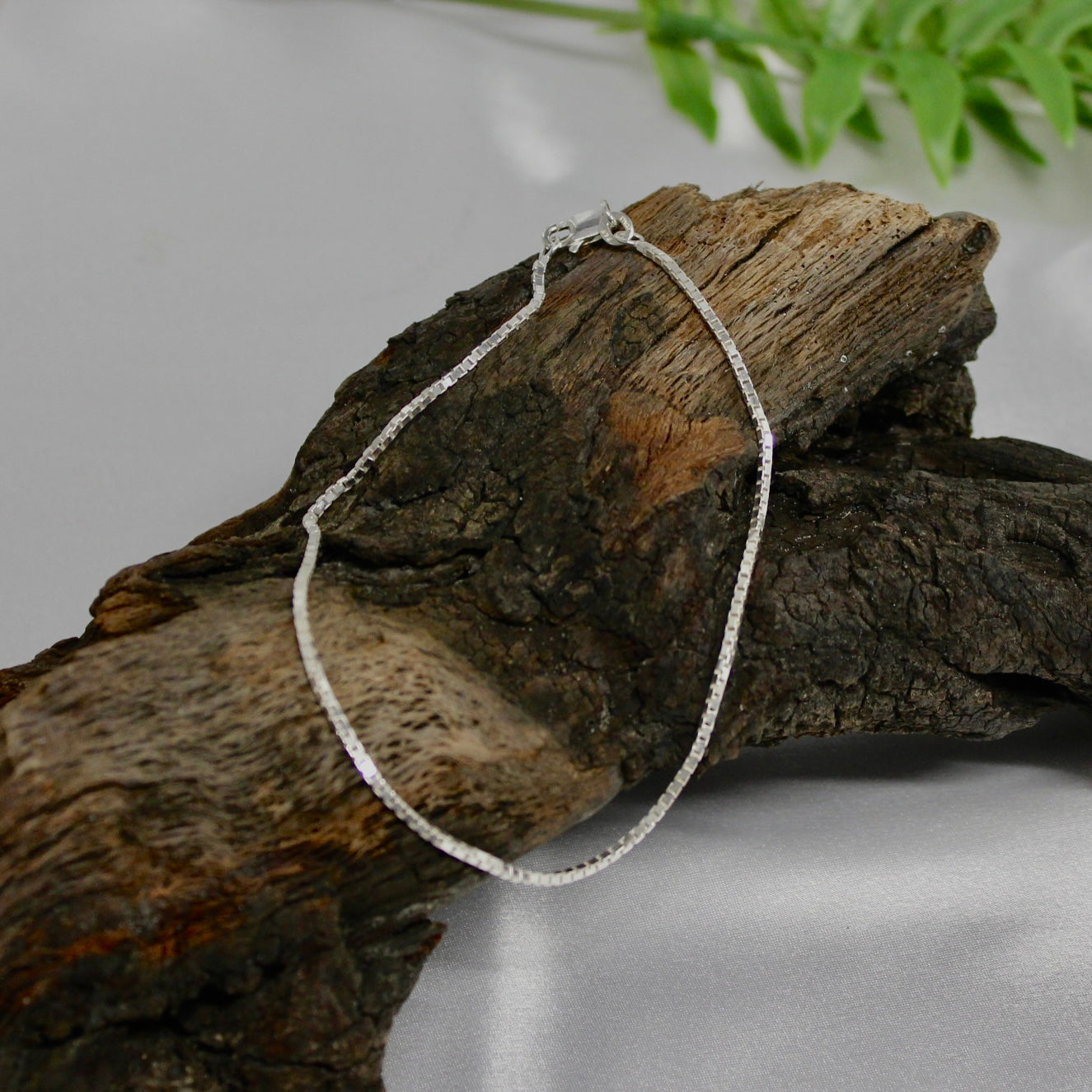 Sterling Silver 1.4mm Box Chain Anklet