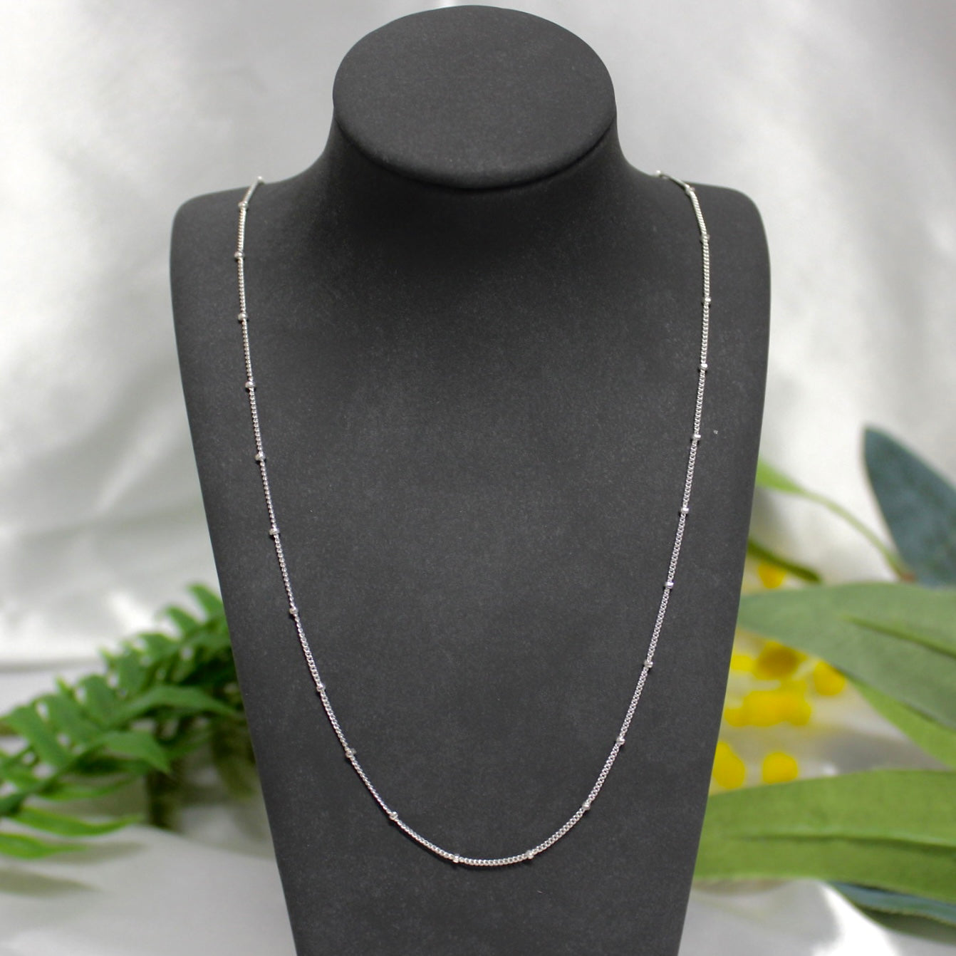 Italian Made Sterling Silver 1mm Satelite Chain Necklace