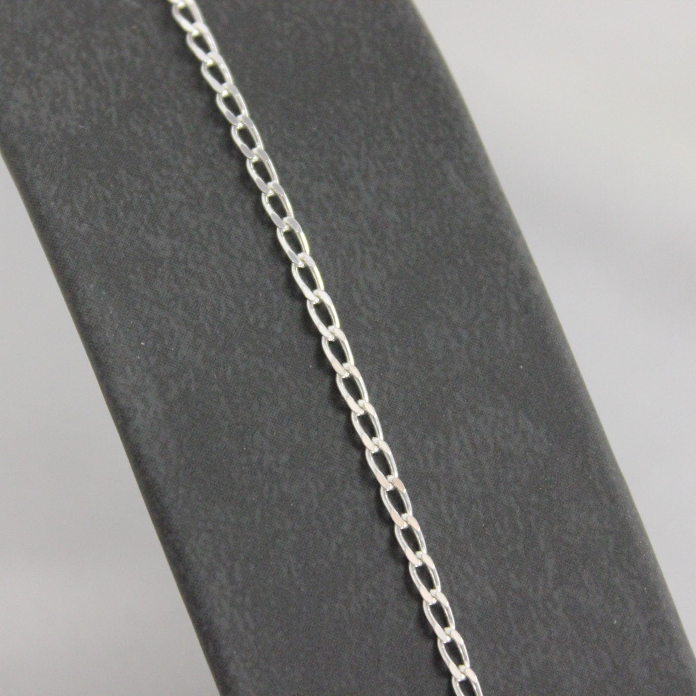 Sterling Silver 2mm Long Curb Chain Anklet