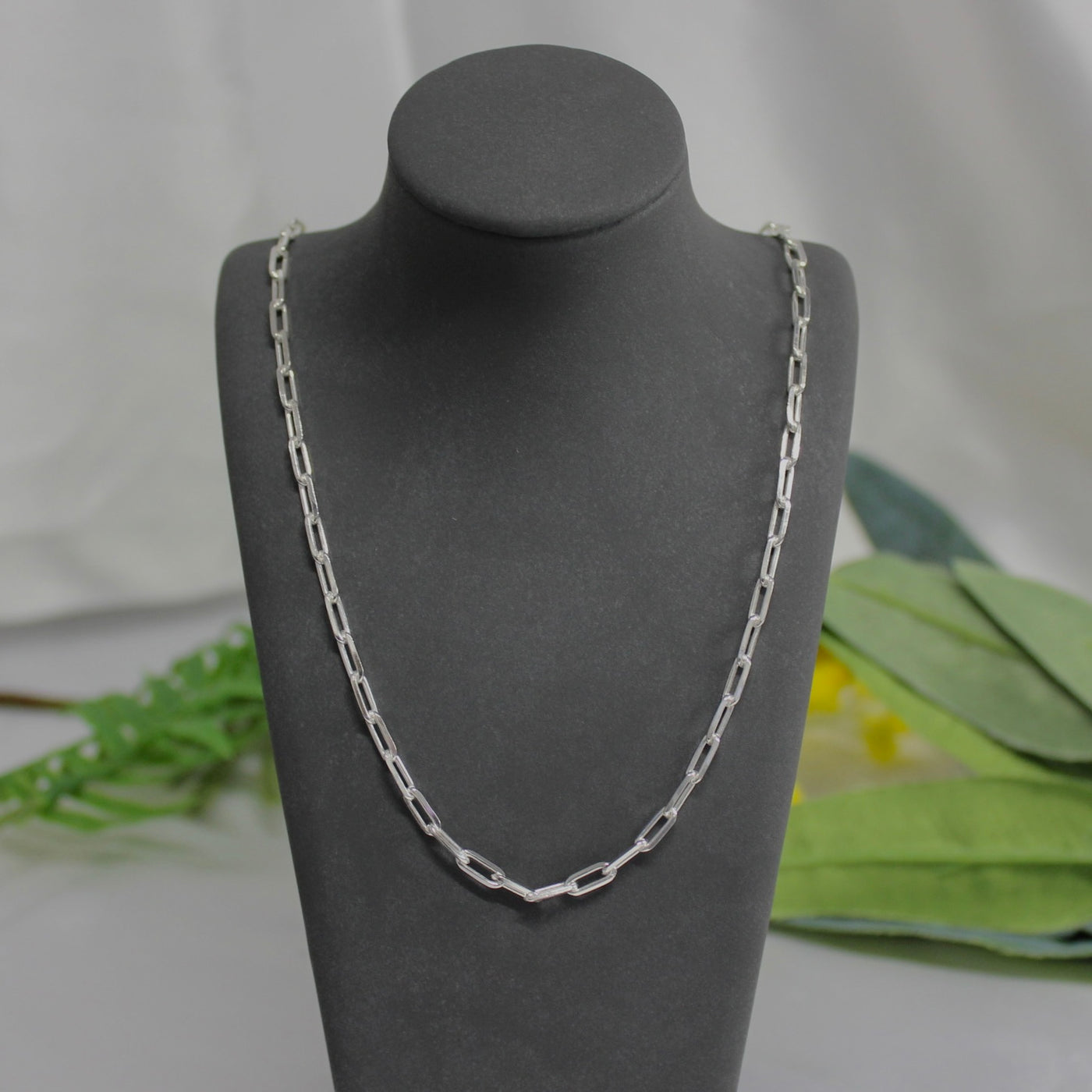 Sterling Silver 3.4mm Long Cable Chain Necklace