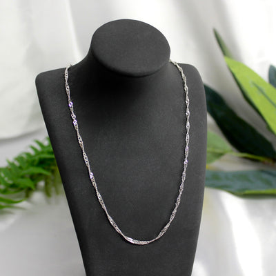 Sterling Silver 2mm Singapore Link Necklace