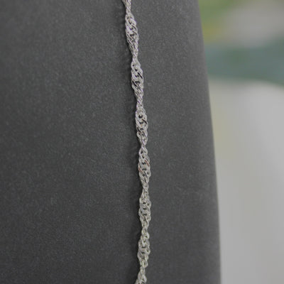 Sterling Silver 2mm Singapore Link Necklace