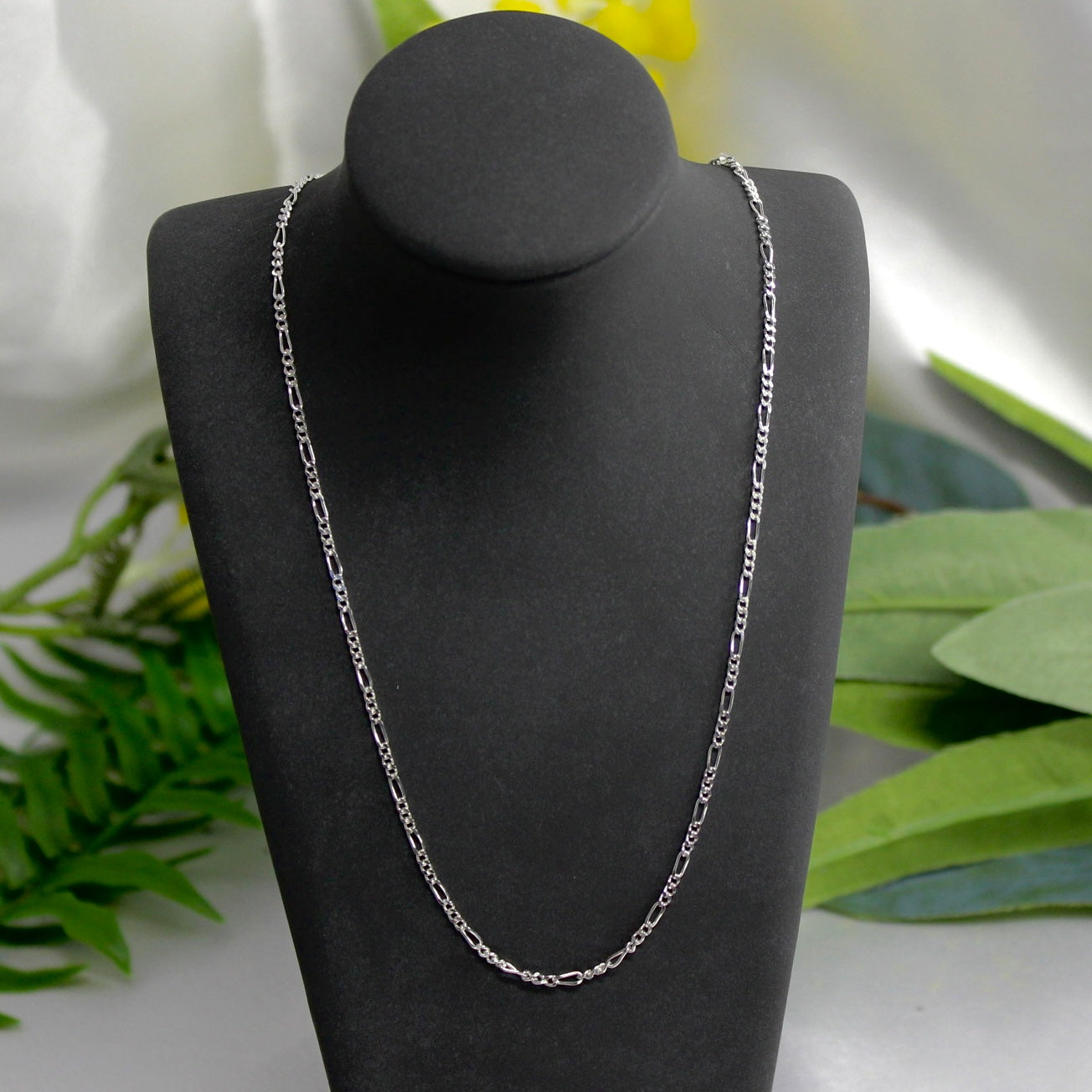 Sterling Silver 1.8mm 1/3 Figaro Chain Necklace