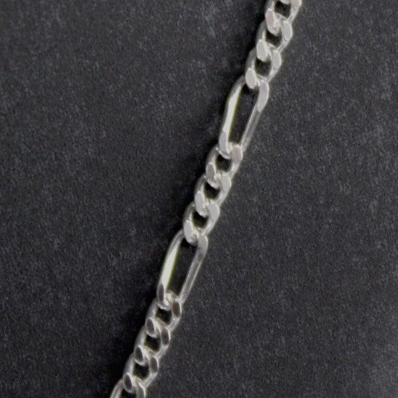 Sterling Silver 1.8mm 1/3 Figaro Chain Necklace