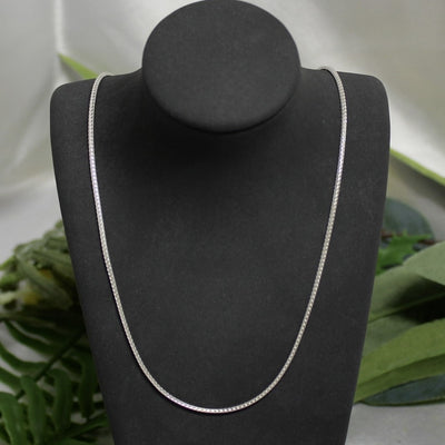 Sterling Silver 1.3mm Round Foxtail Chain Necklace