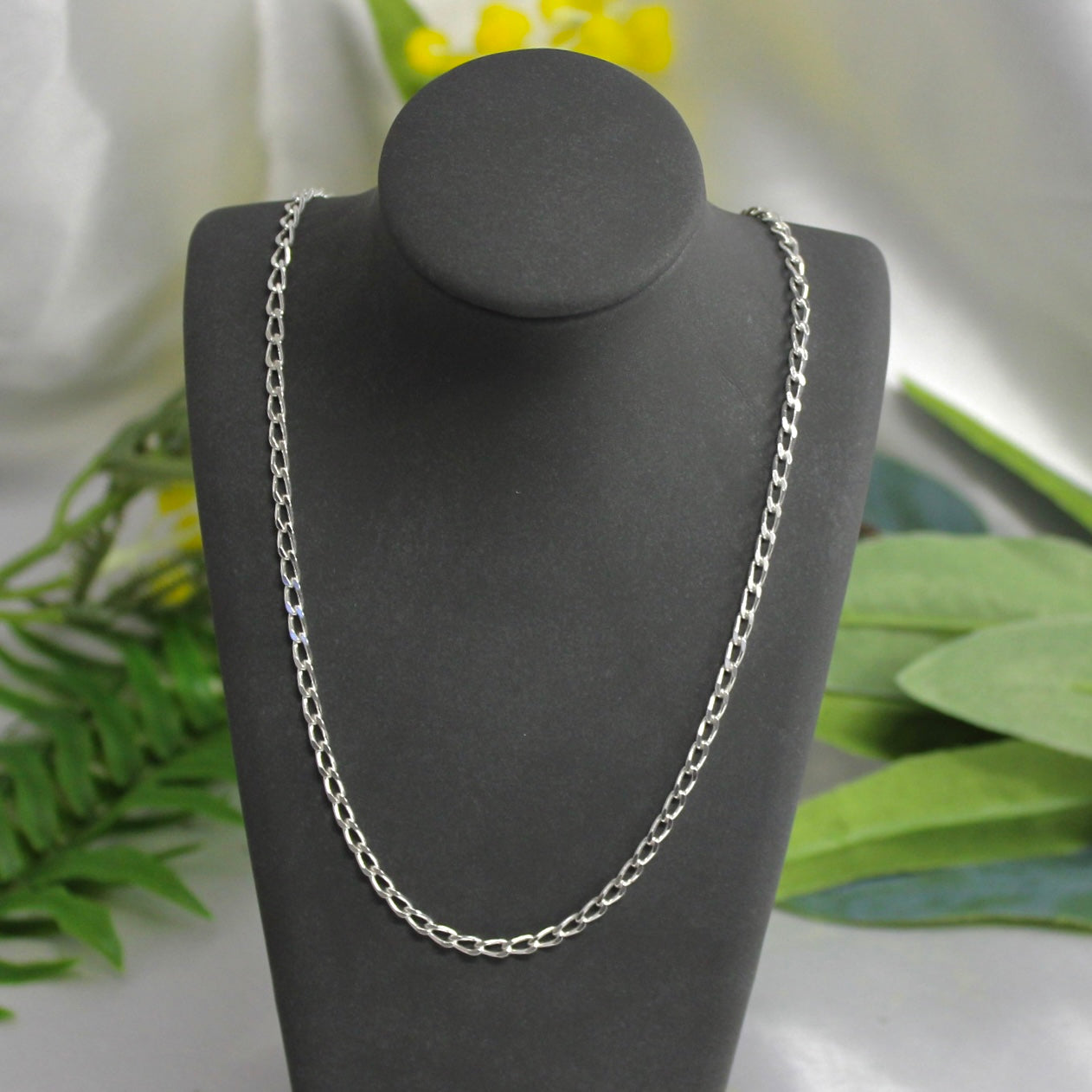 Sterling Silver 2.7mm Long Curb Chain Necklace