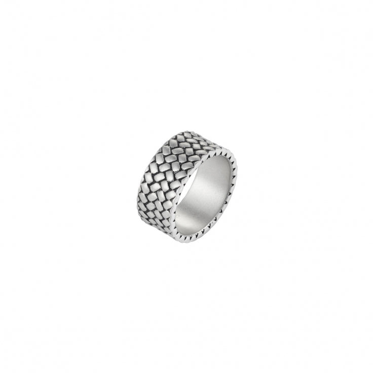 Stainless Steel Sand Blasted Tyre Pattern Ring