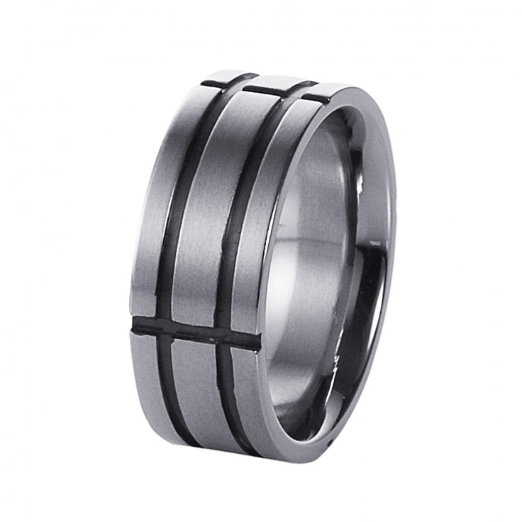 Stainless Steel Ion Plated Black Band Ring