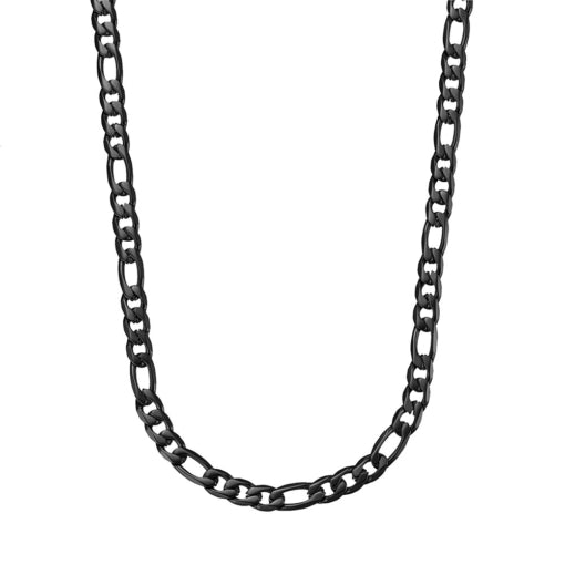 Blaze Black Stainless Steel Figaro Link Chain