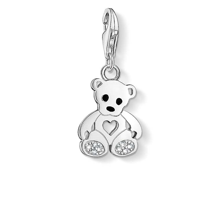 Charmista Club Charm Teddy Bear CZ Silver