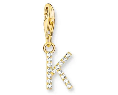 Thomas Sabo Charmista Charm Gold Plated CZ Letter 'K'