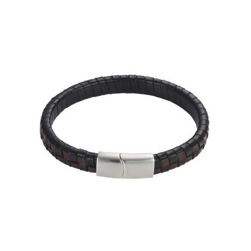 Savage S/S Black Braided Leather Bracelet