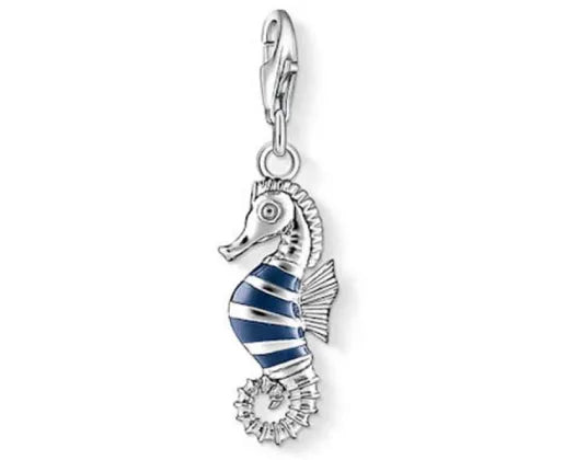 Thomas Sabo Charm Blue Enamel Stripe Seahorse