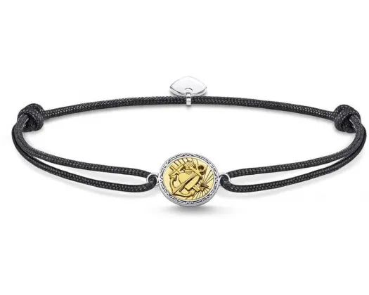 Thomas Sabo Faith, Love, Hope YGP Black Cord Bracelet